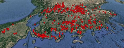 Fundorte von bronzezeitlichen Siedlungen in Westkleinasien