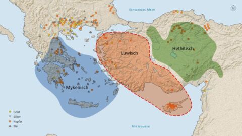 Karte Bronzezeitliche Kulturen und Erzvorkommen